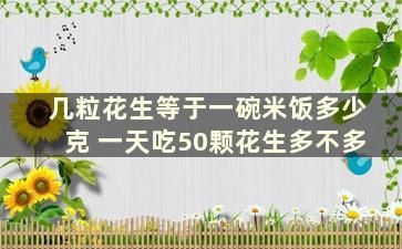 几粒花生等于一碗米饭多少克 一天吃50颗花生多不多